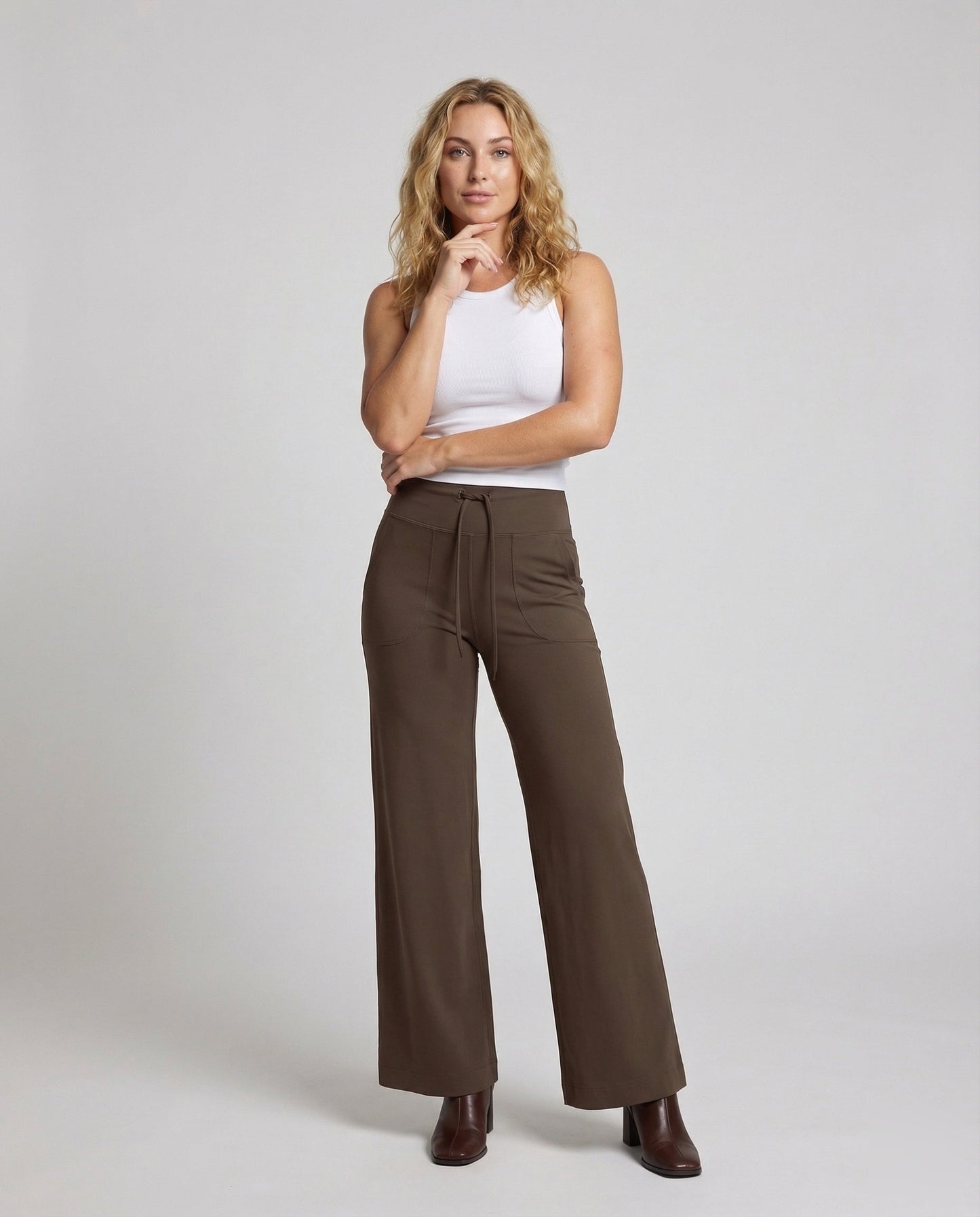 Damen Yogahose Hochgeschnitten Mit Schenkeltasche - Norvielle