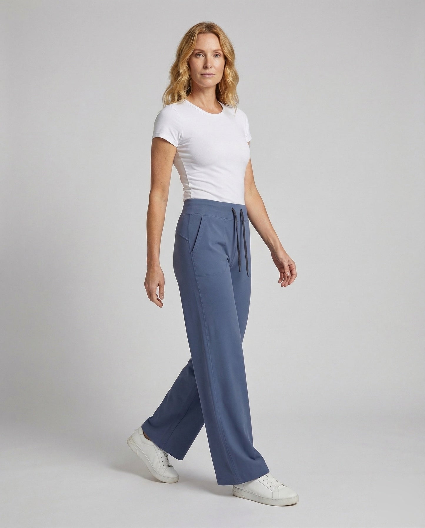 Damen Jersey Palazzohose Hochtailliert - Norvielle