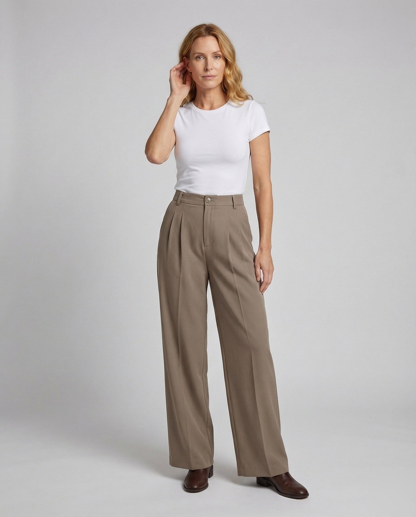 Damen Palazzo-Hose Hochtaillierte Bügelfalte - Norvielle