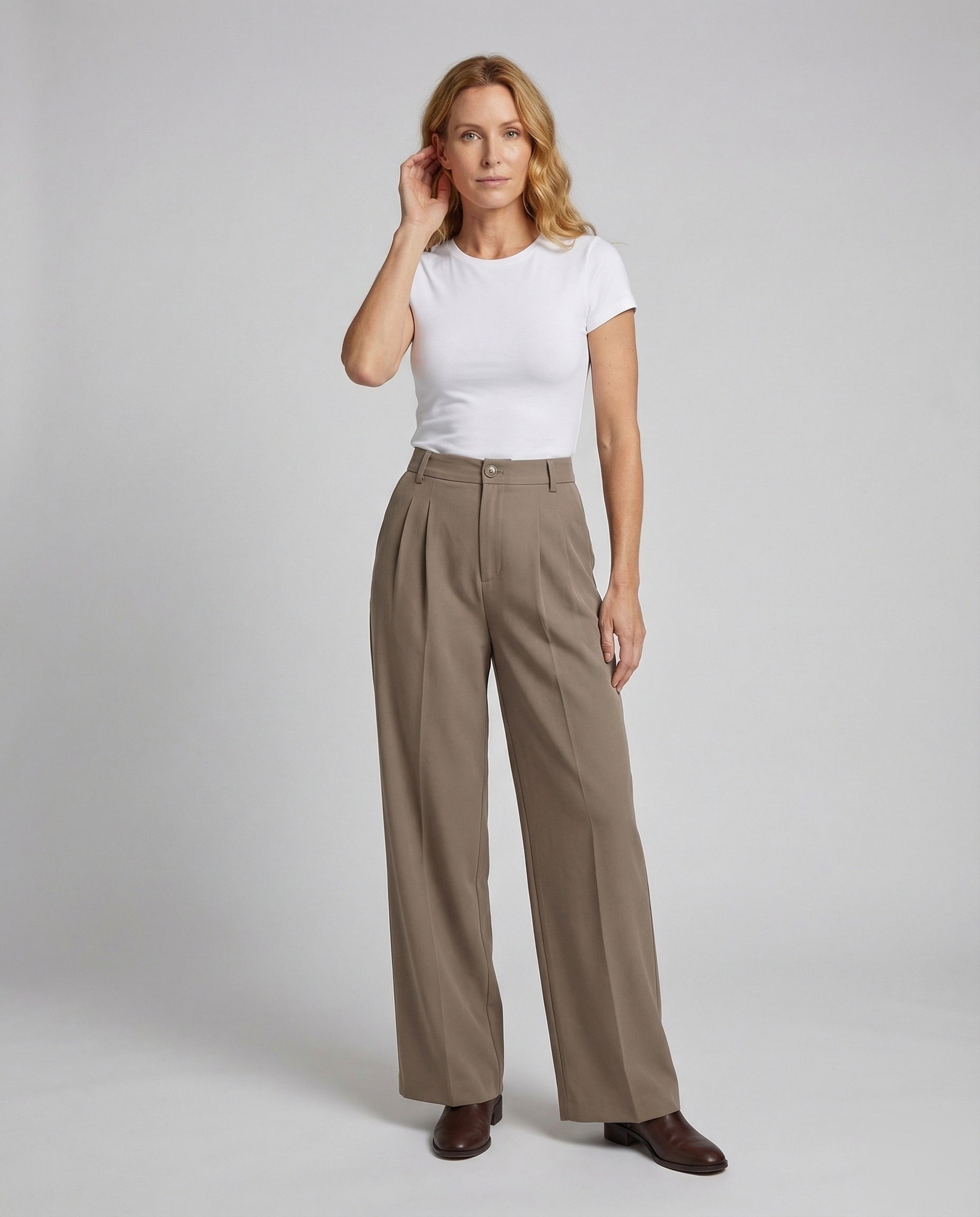 Damen Palazzo-Hose Hochtaillierte Bügelfalte - Norvielle
