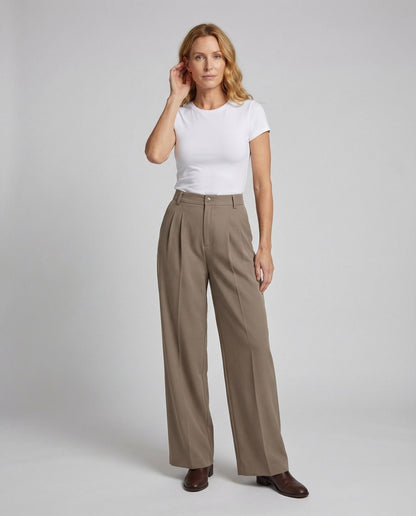 Damen Palazzo-Hose Hochtaillierte Bügelfalte - Norvielle