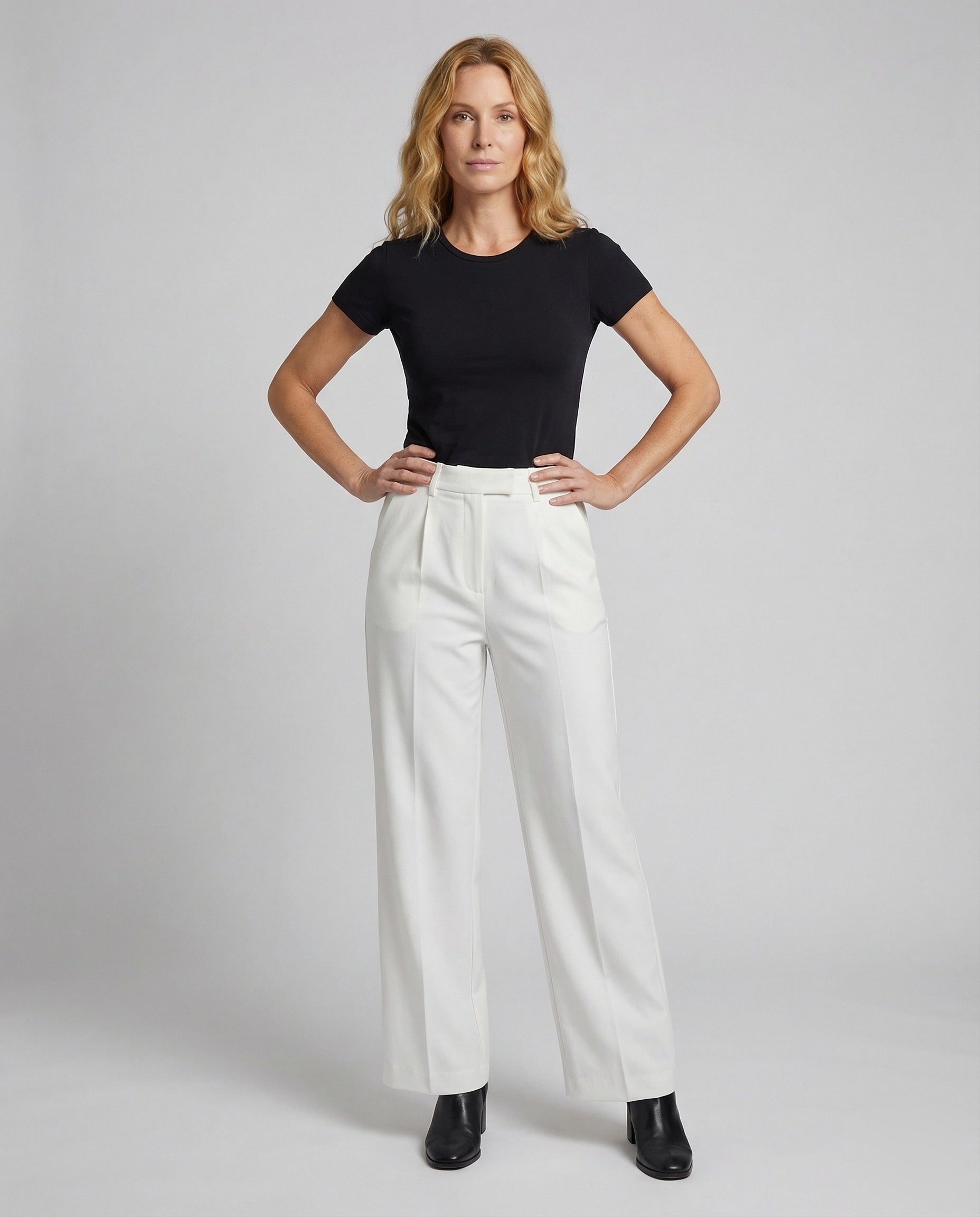 Damen Hochtaillierte Palazzohose Elegant - Norvielle