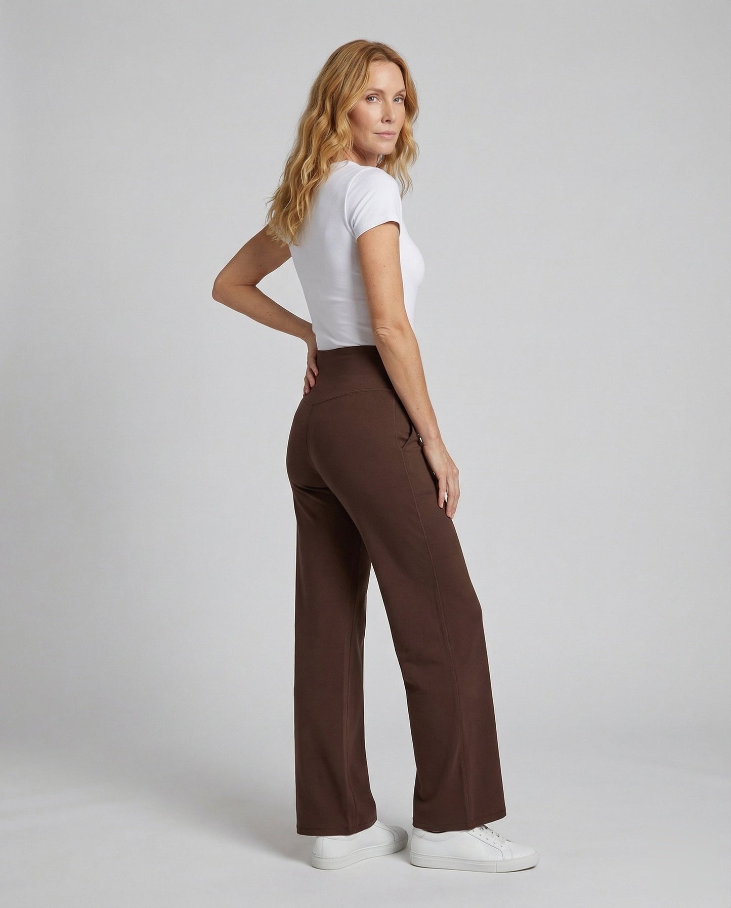 Damen Komfort-Hose Hochtailliert Weit - Norvielle