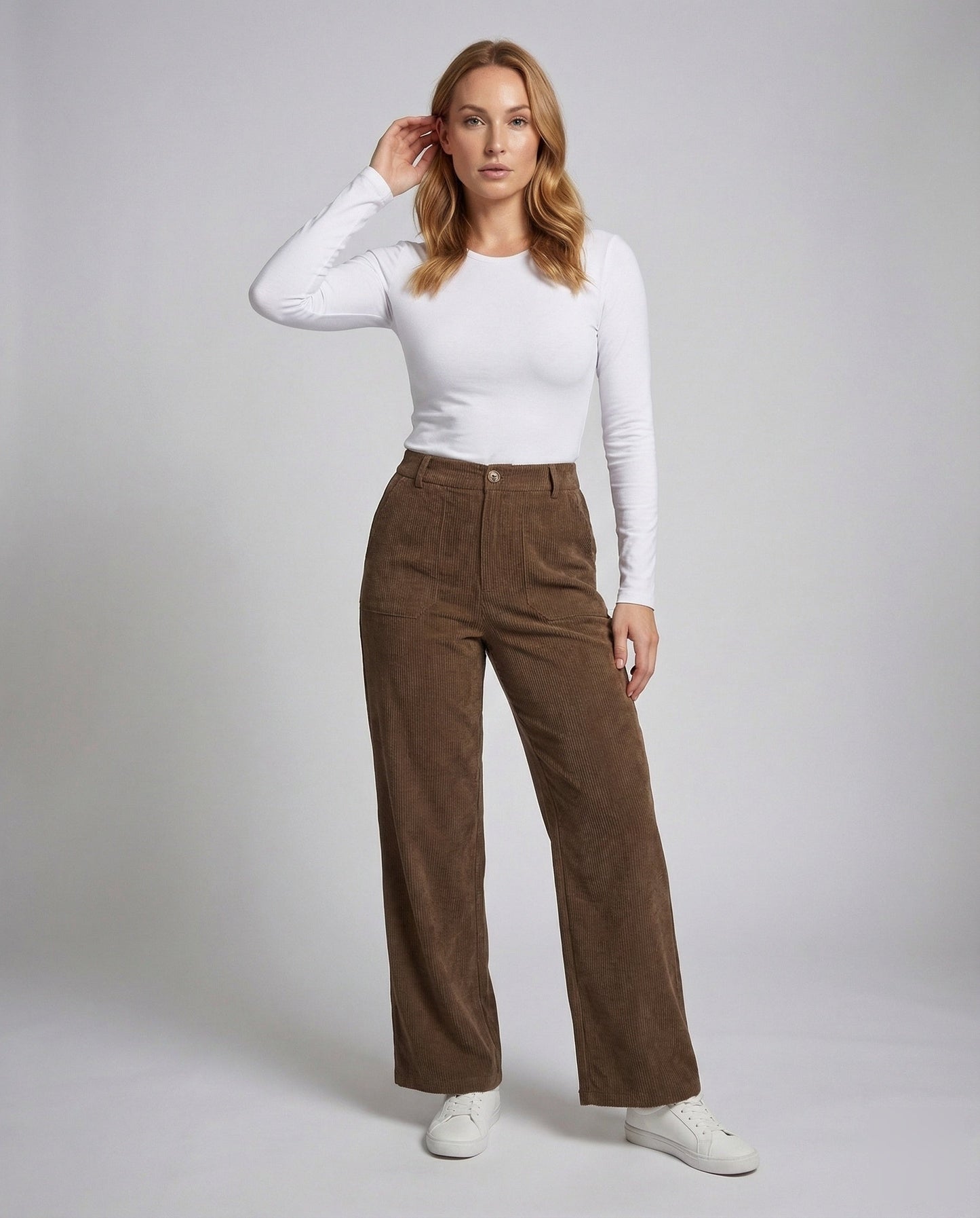 Damen Cordhose Knöchellang Palazzo Stil - Norvielle