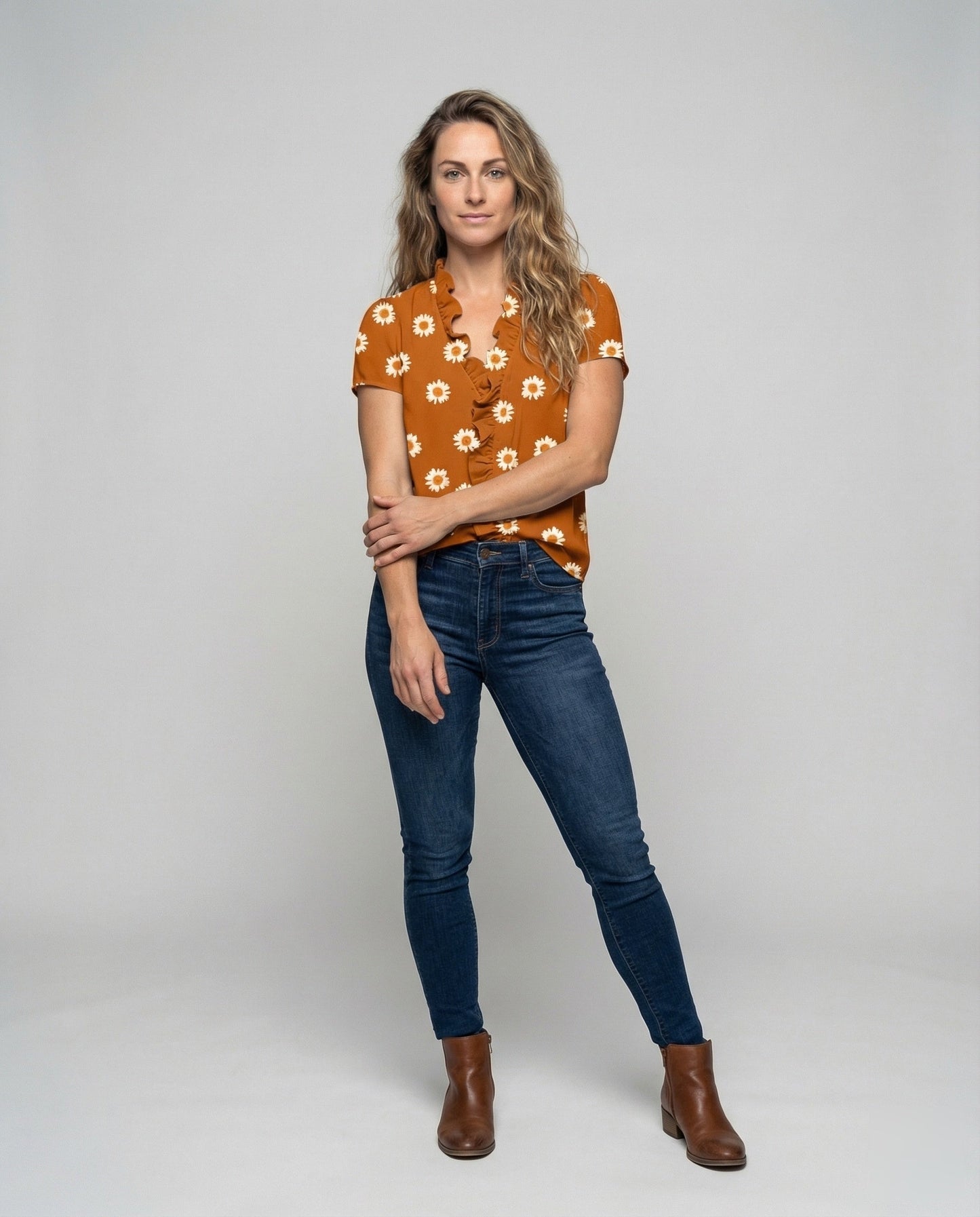 Damen Kurzarmbluse Rüschenbluse Weiße Bluse - Norvielle