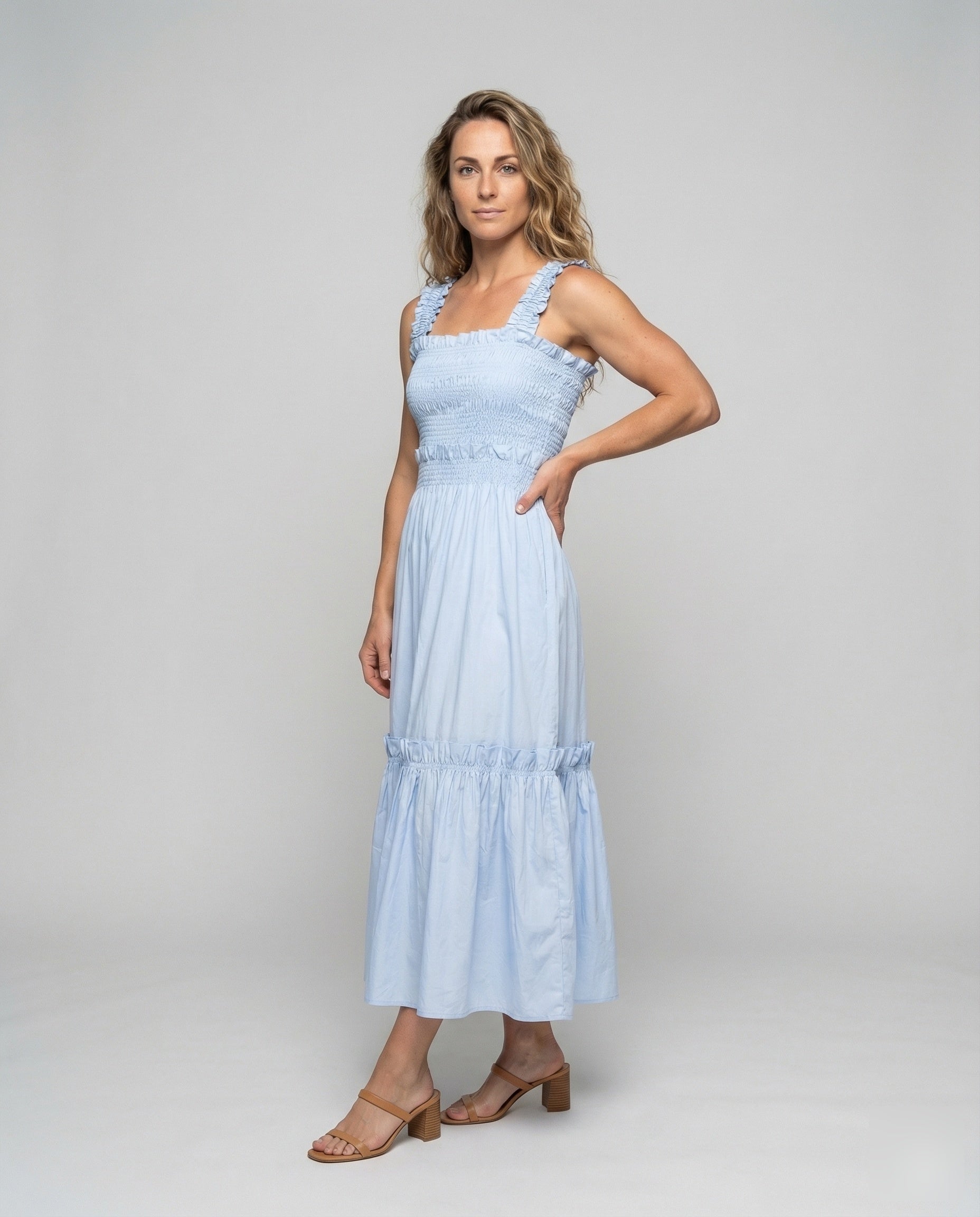 Damen Midikleid Lang Volantrock - Norvielle