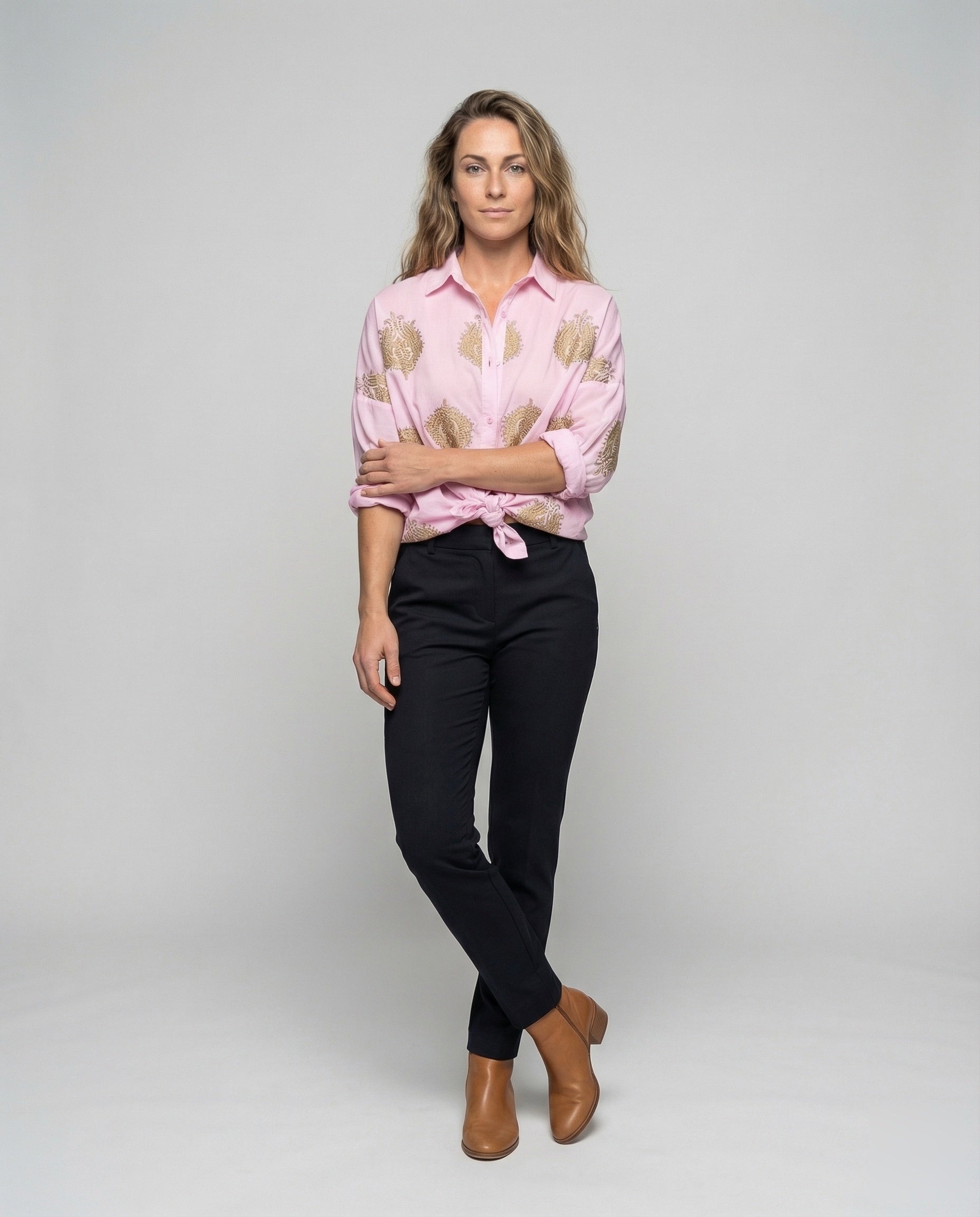 Damen Tunika Bluse Bestickt Leicht - Norvielle