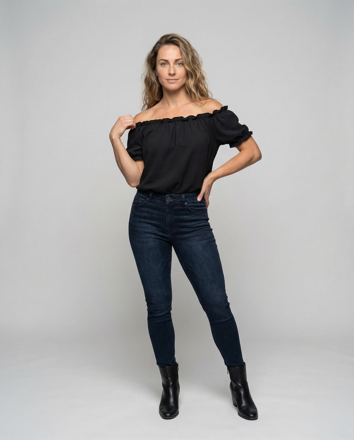 Damen Blusentop Lässig Carmen-Style - Norvielle