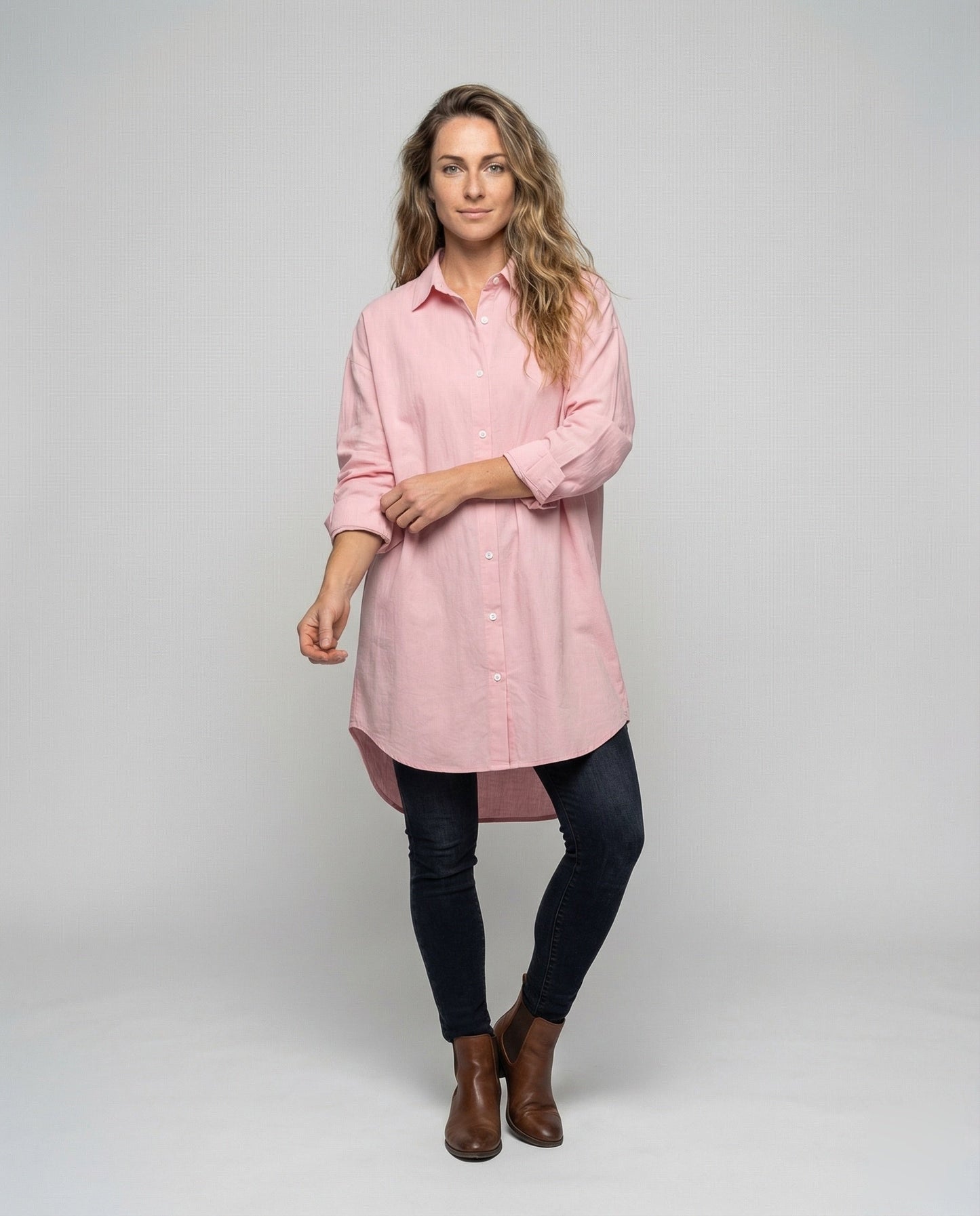 Damen Oversize Hemdblusenkleid Leicht Locker - Norvielle