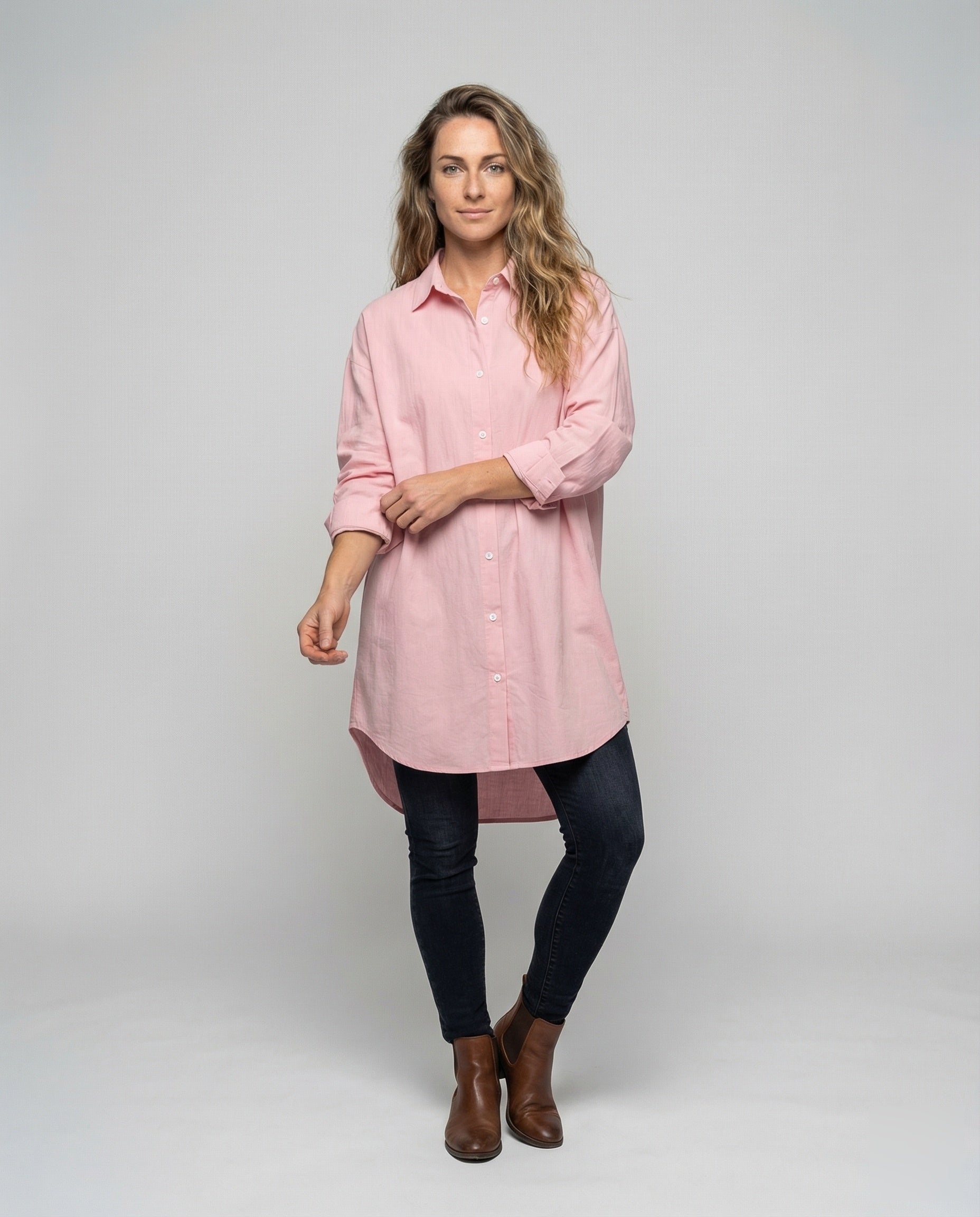 Damen Oversize Hemdblusenkleid Leicht Locker - Norvielle