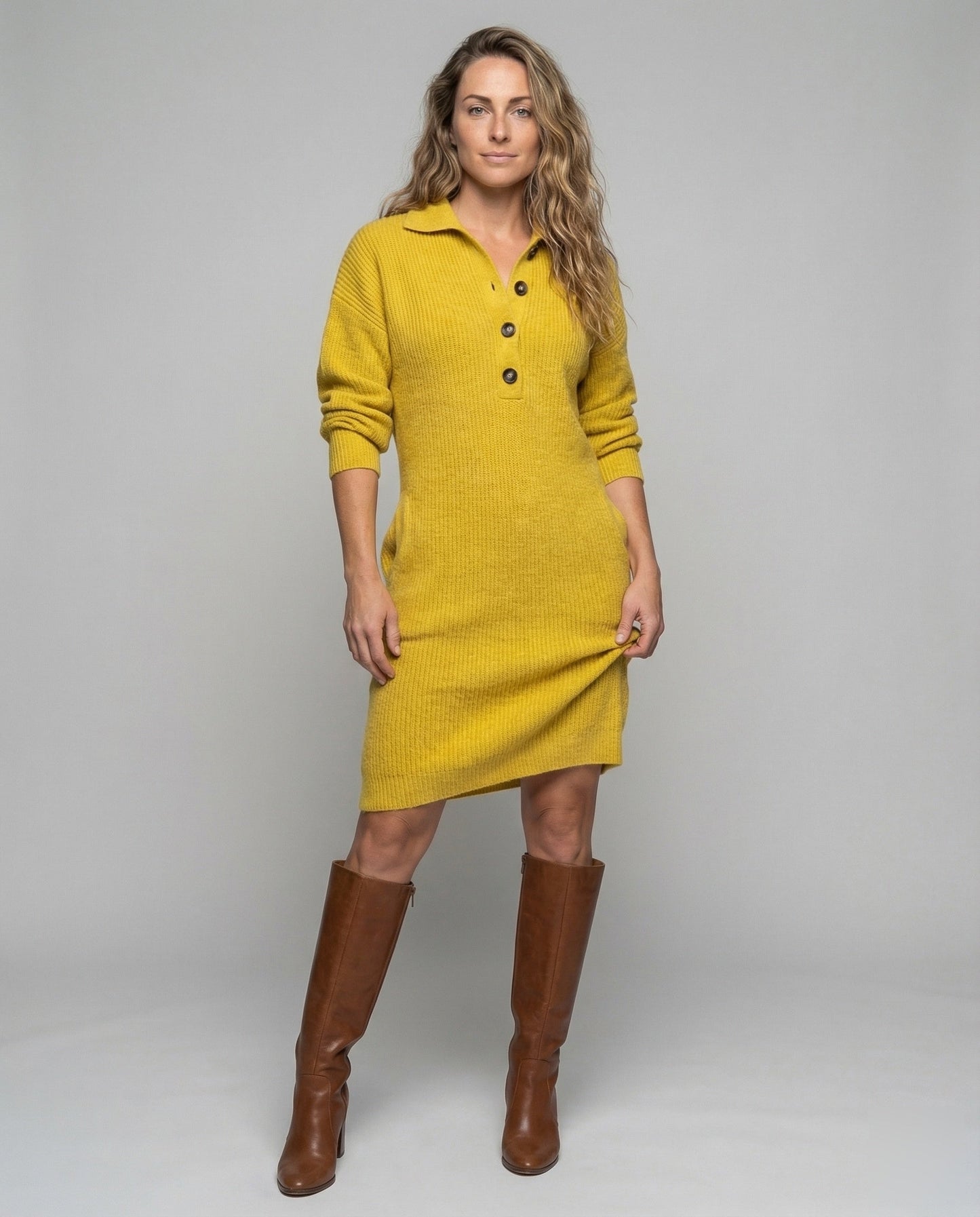 Damen Strick-Midikleid Lässig - Norvielle