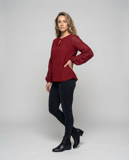 Damen Boho Bluse Leger Elegantes Design - Norvielle