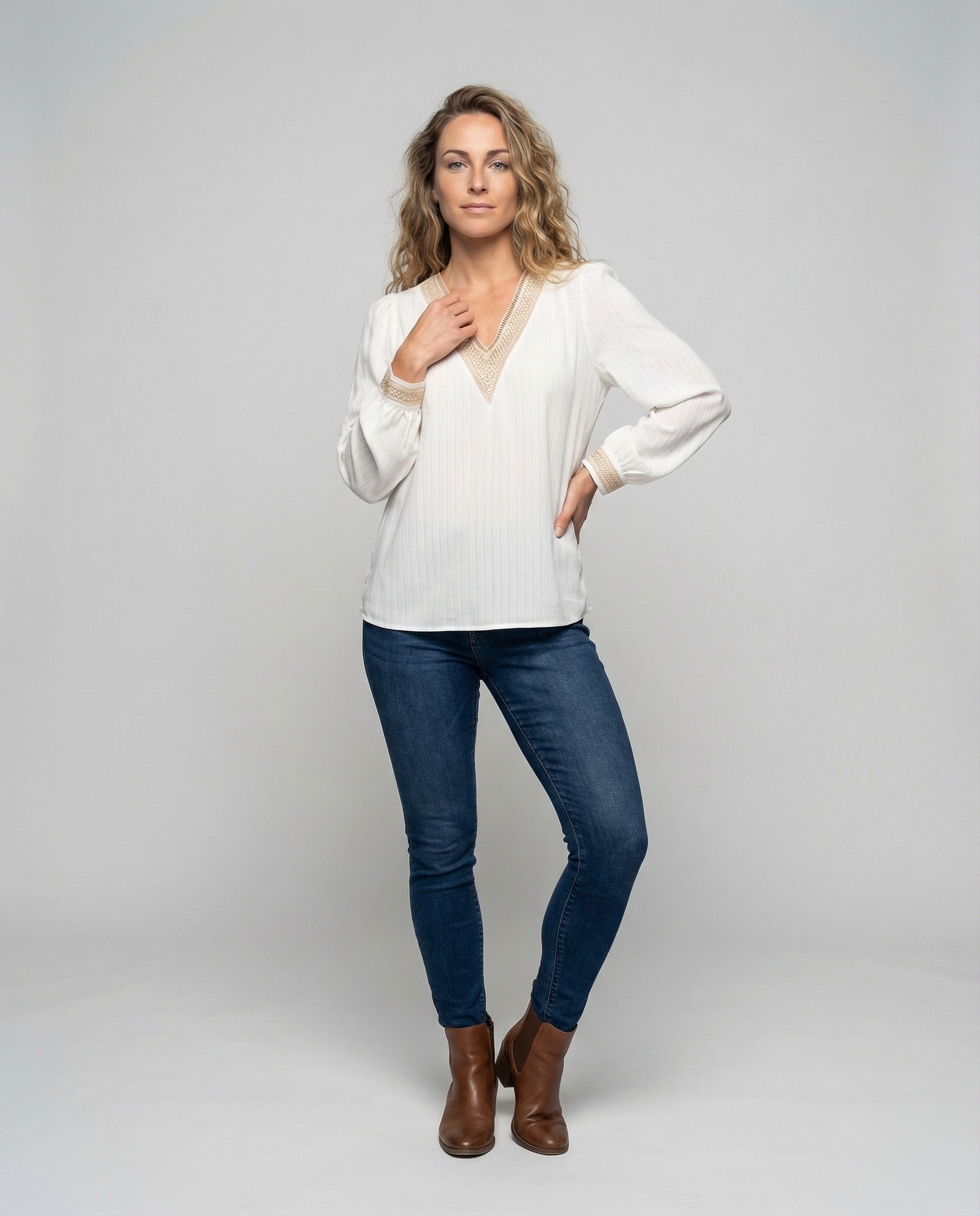 Damen Longbluse Leger Elegance - Norvielle
