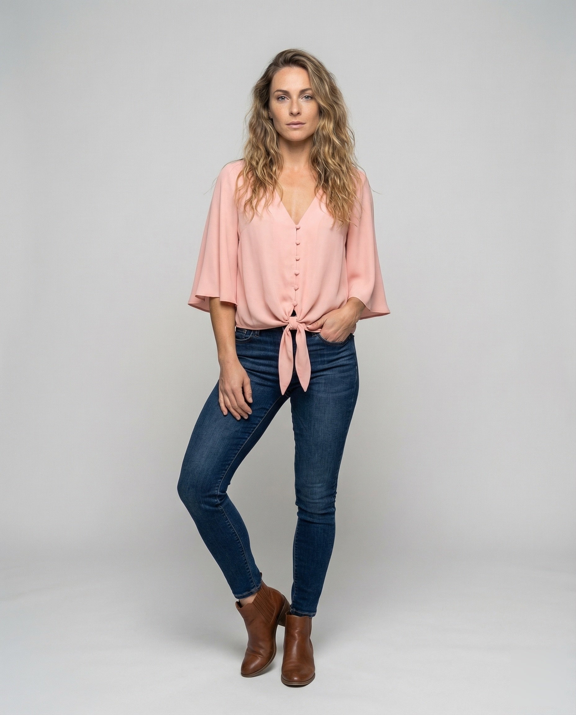 Damen Blusenshirt Leicht Flügelärmel - Norvielle