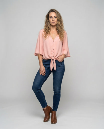 Damen Blusenshirt Leicht Flügelärmel - Norvielle