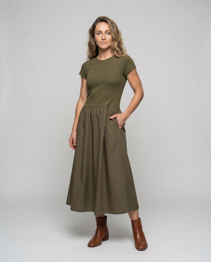 Damen Maxikleid Tellerrock Leicht Sommerkleid - Norvielle