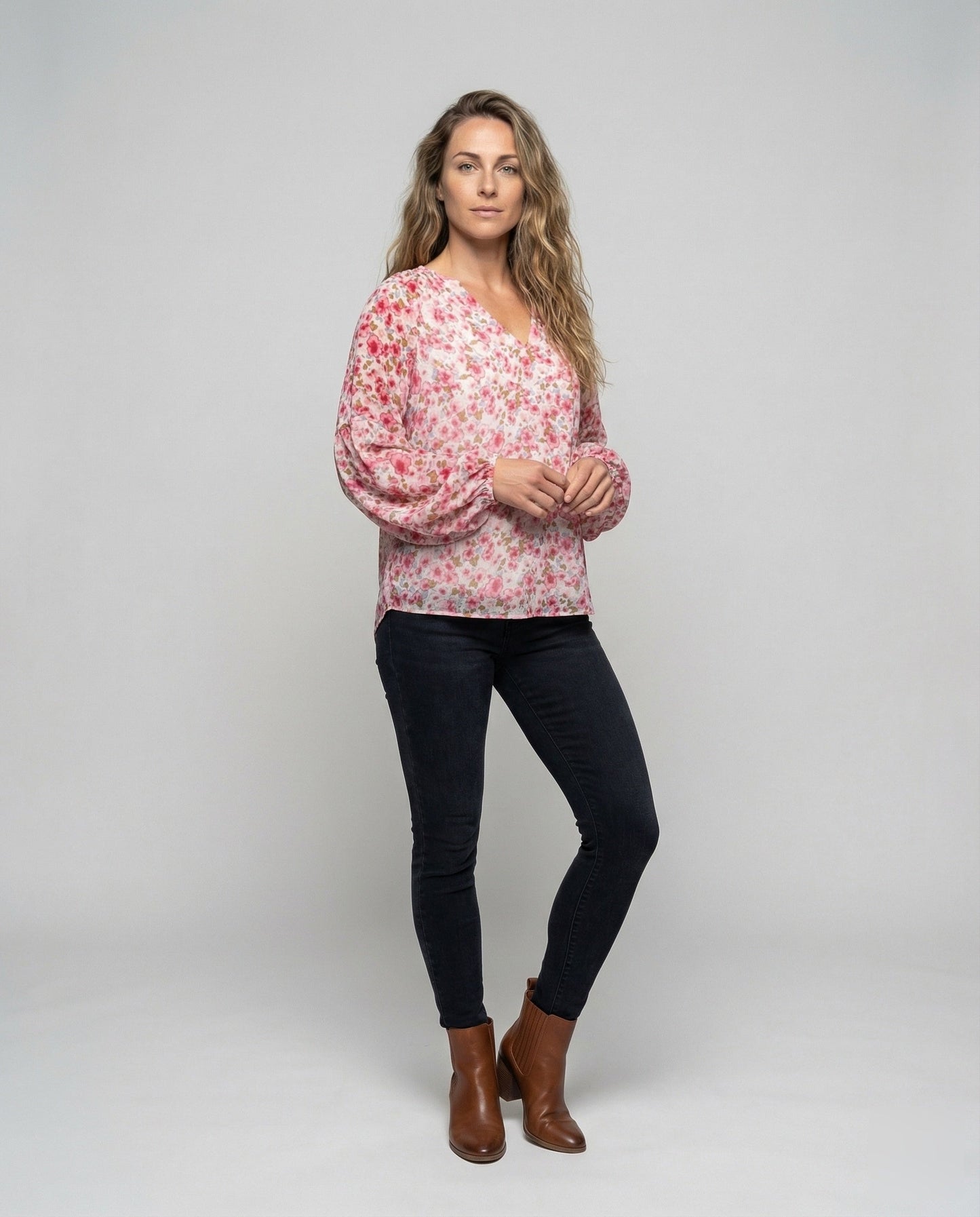 Damen Bluse Leicht Floralmuster Sommerbluse - Norvielle