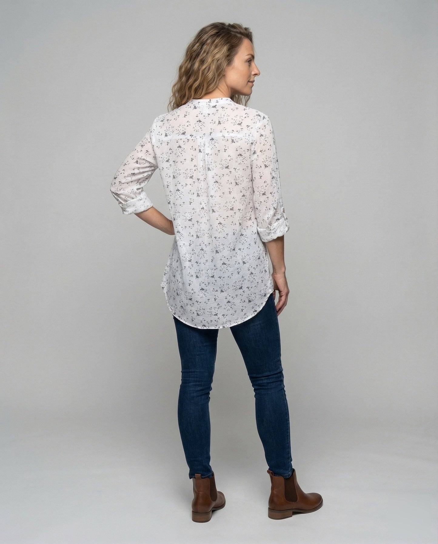 Damen Leinenoptik Bluse Leicht