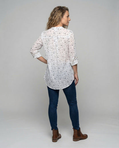 Damen Leinenoptik Bluse Leicht