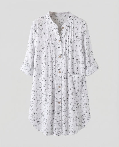 Damen Leinenoptik Bluse Leicht