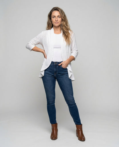 Damen Leichtgewicht Tunikajacke mit Lochstickerei