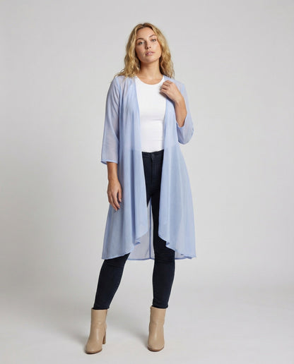 Damen Chiffon Kimono Leicht Volantsaum - Norvielle
