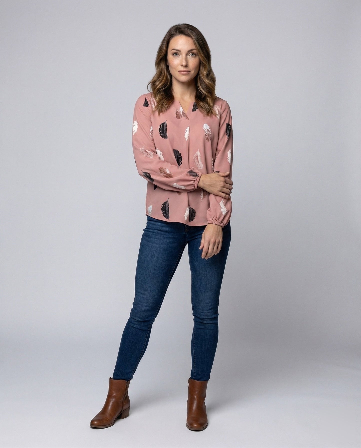 Damen Midikleid Bindegürtel Schwingrock - Norvielle