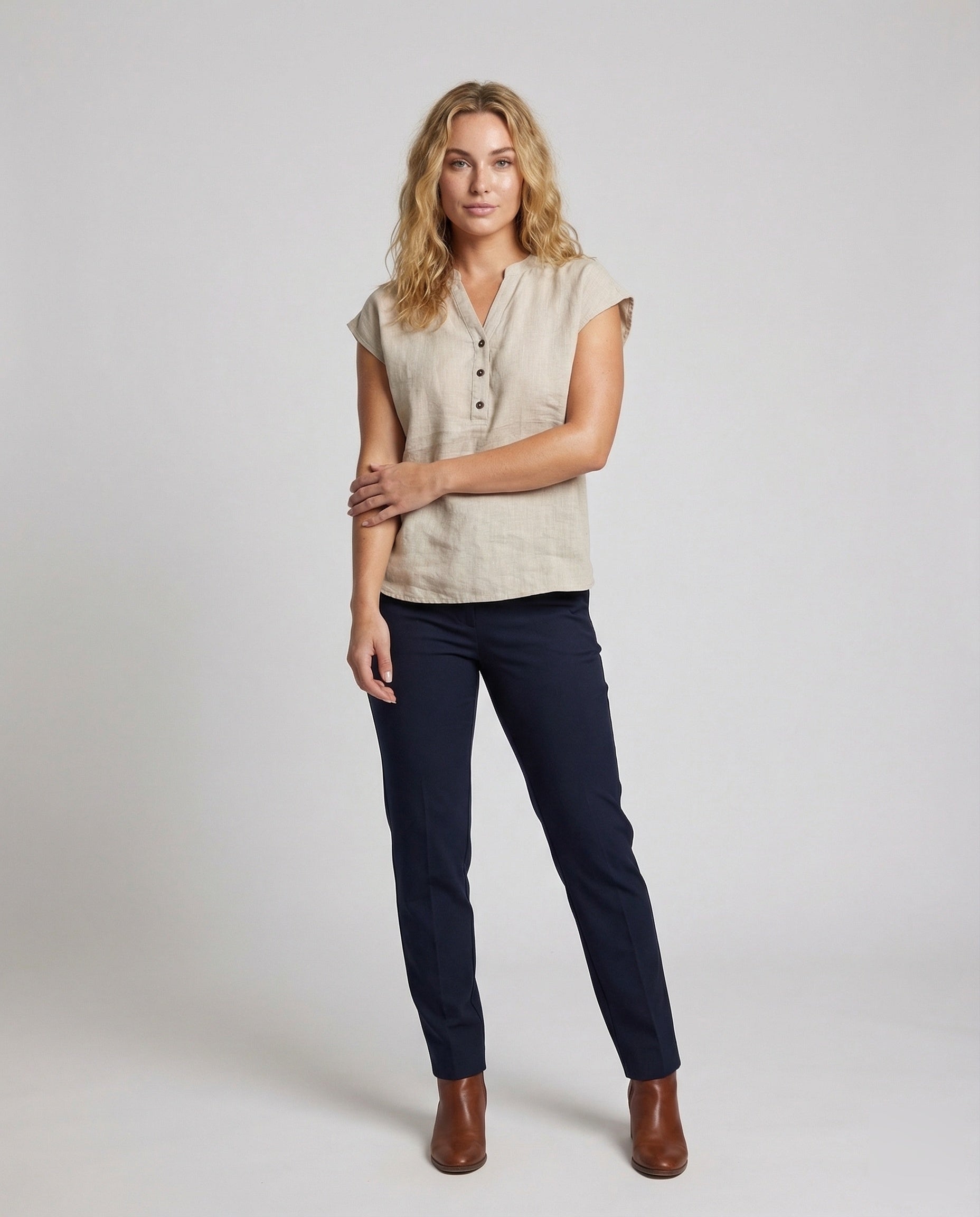 Damen Stehkragenbluse Grafisches Print Dekorative Knöpfe - Norvielle