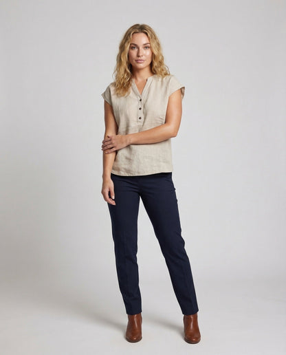 Damen Stehkragenbluse Grafisches Print Dekorative Knöpfe - Norvielle