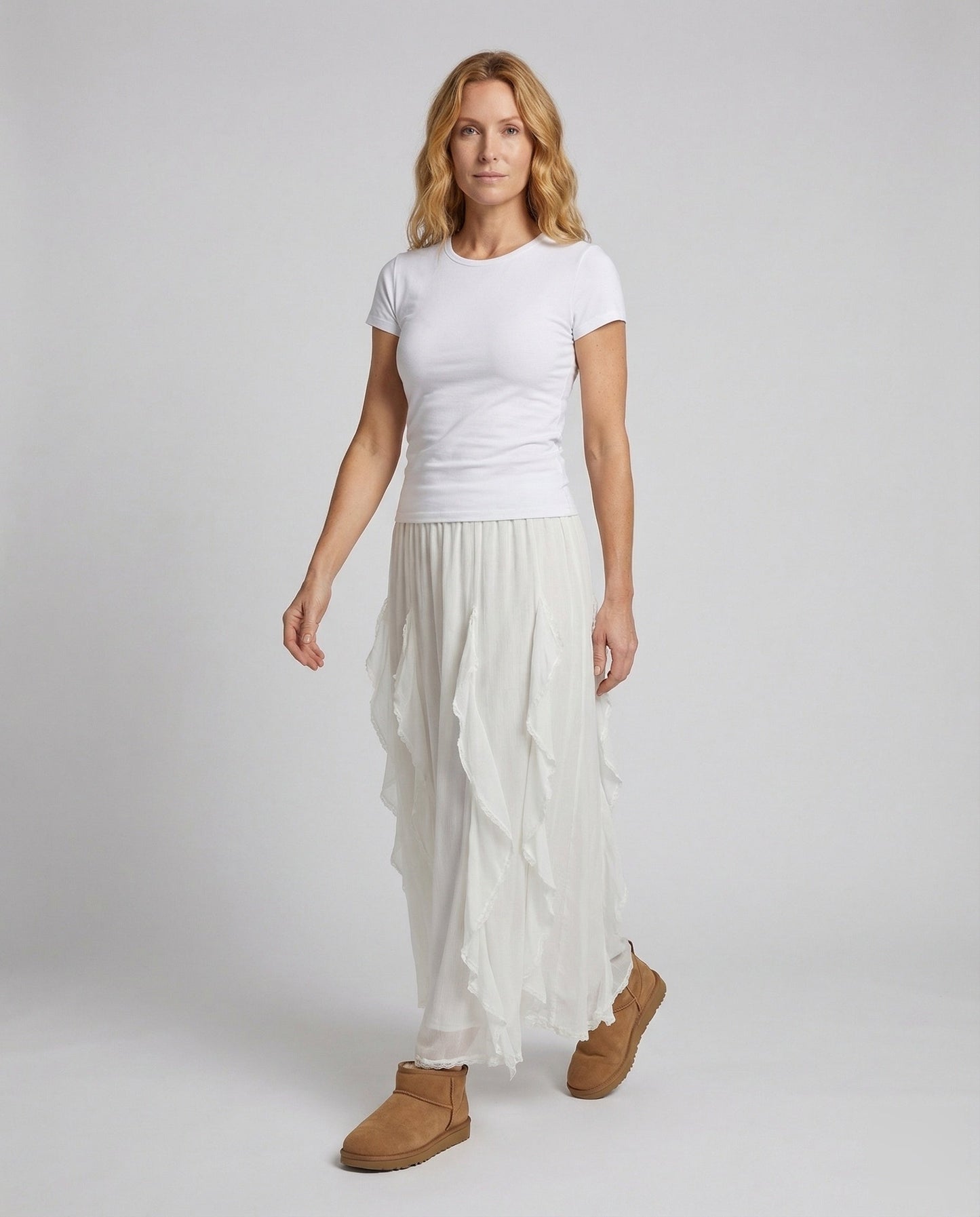 Damen Relaxhose Breiter Bund Konturiert Schwarz - Norvielle