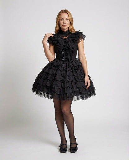 Damen Miederkleid Puffärmel Kurz - Norvielle