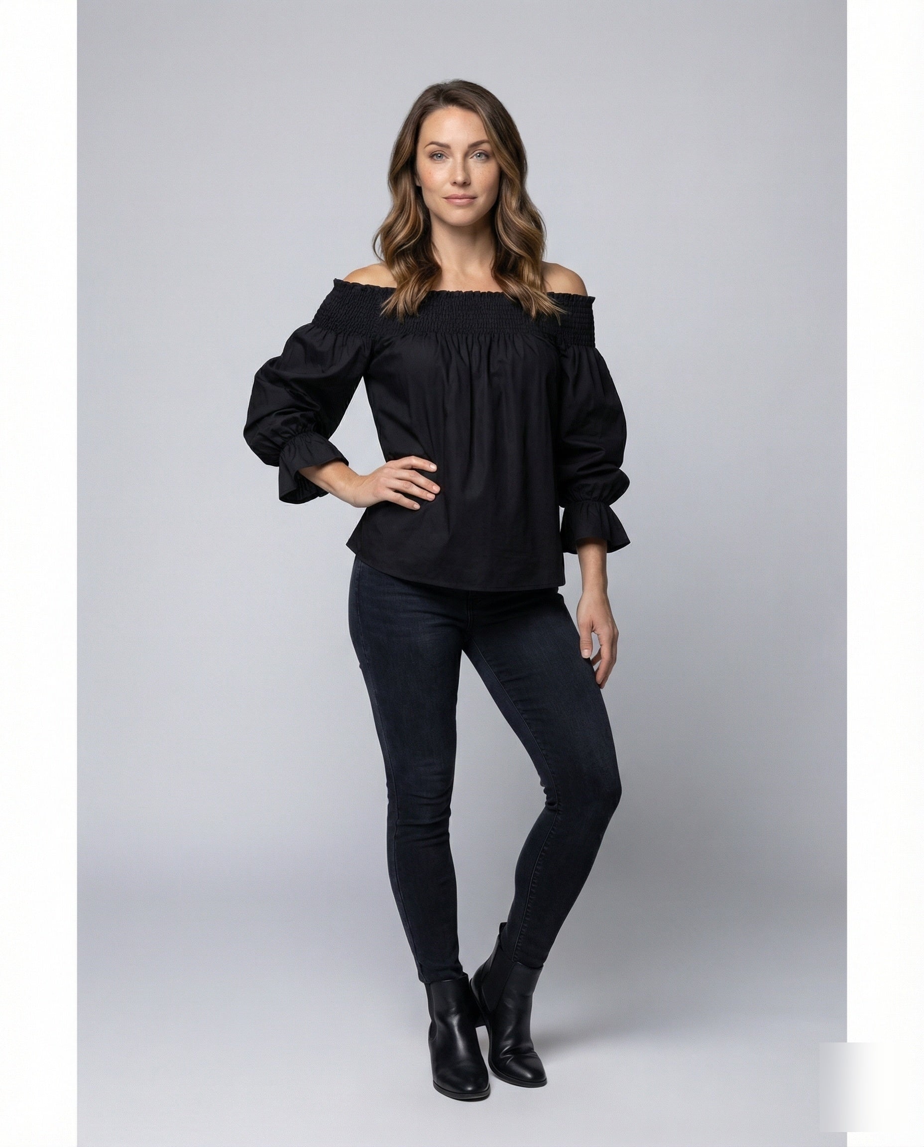 Damen Leinenmix Hemdblusenkleid Lang - Norvielle