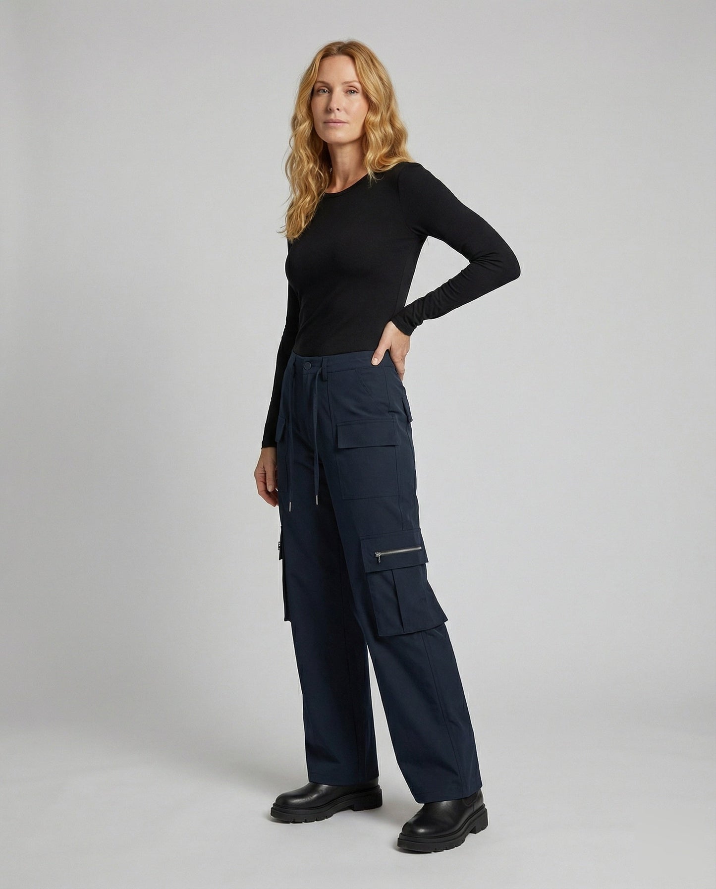Damen Cargo-Palazzohose Weit Mehrfachtaschen - Norvielle
