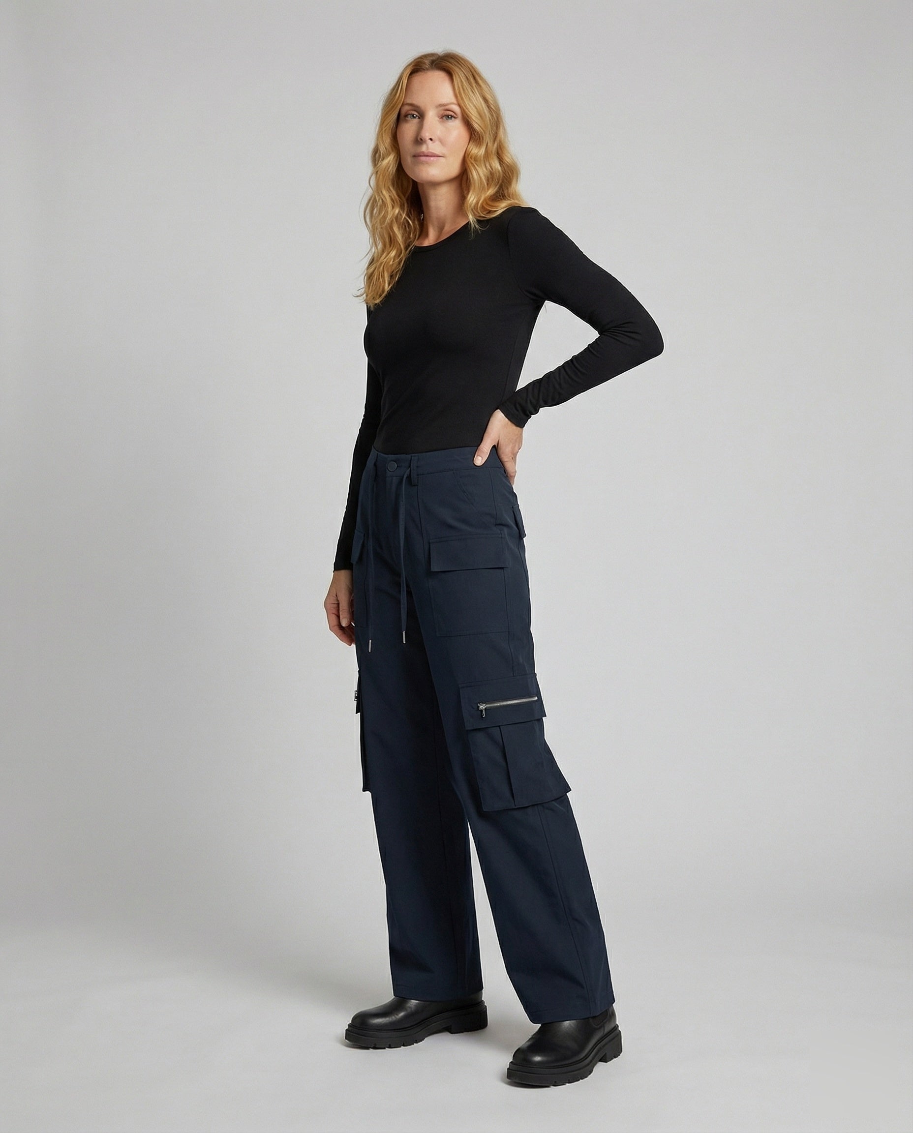 Damen Cargo-Palazzohose Weit Mehrfachtaschen - Norvielle
