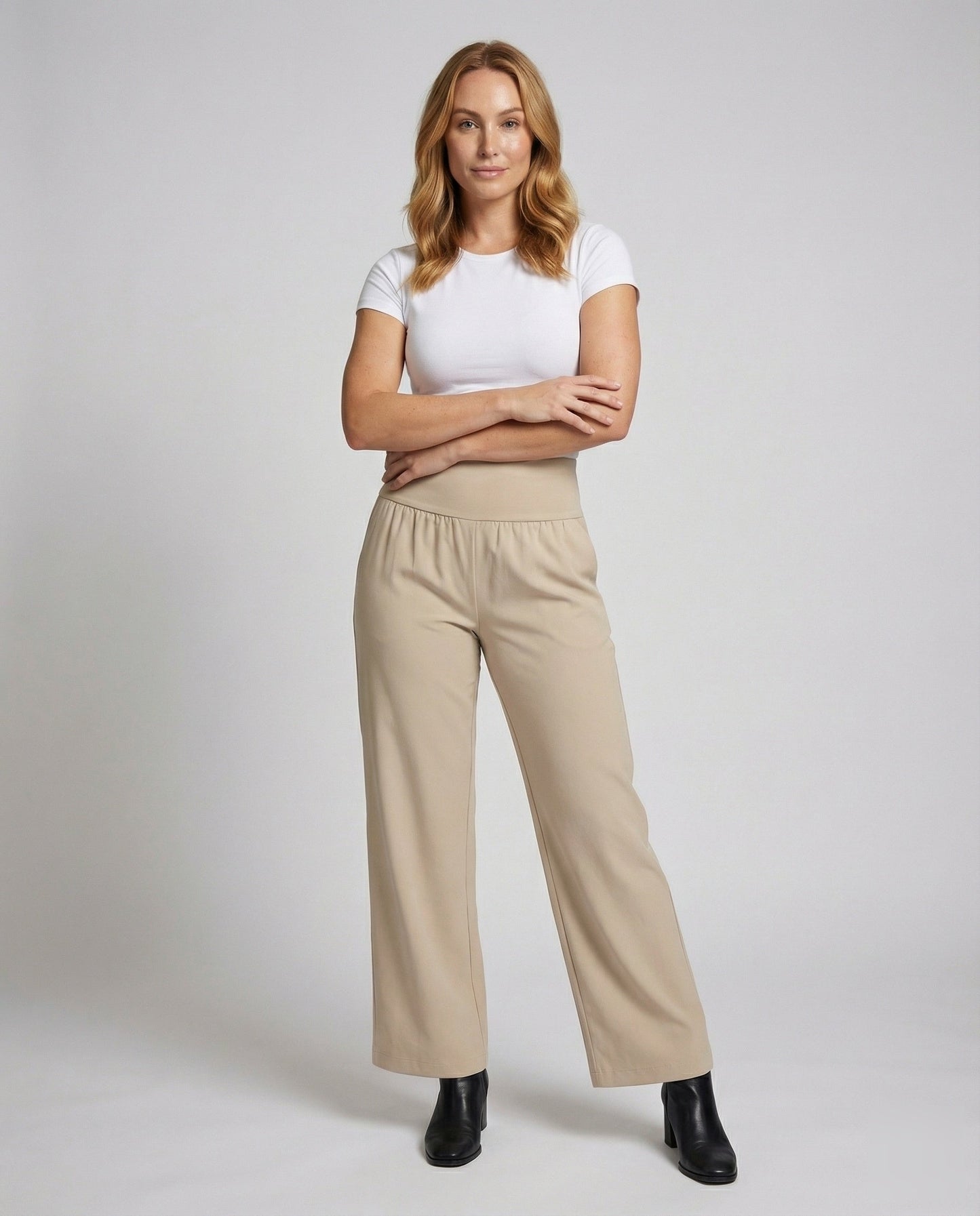Damen Loungehose Jersey Weit Umschlagbund - Norvielle