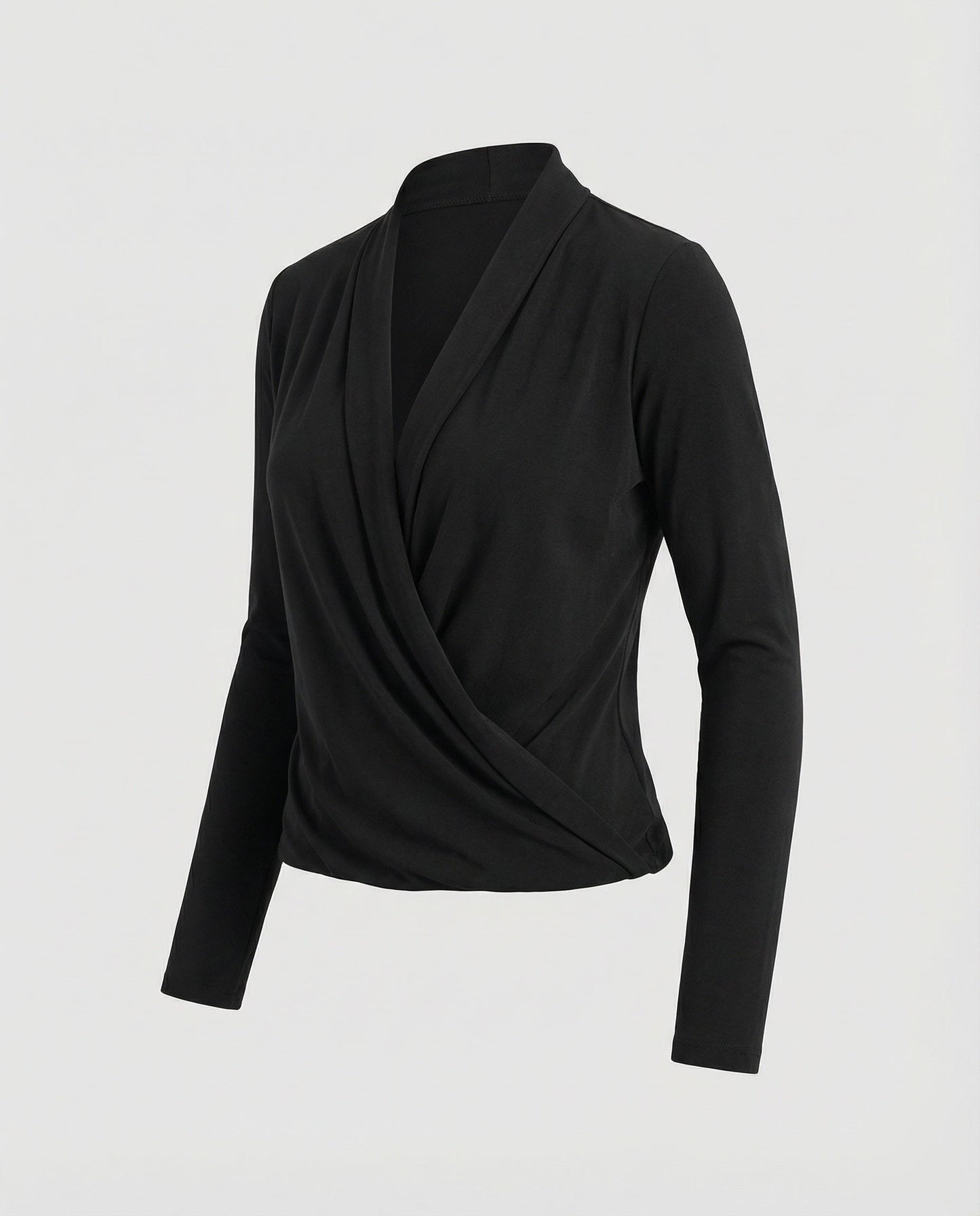 Damen Wickelbluse Wasserfalldrapierung