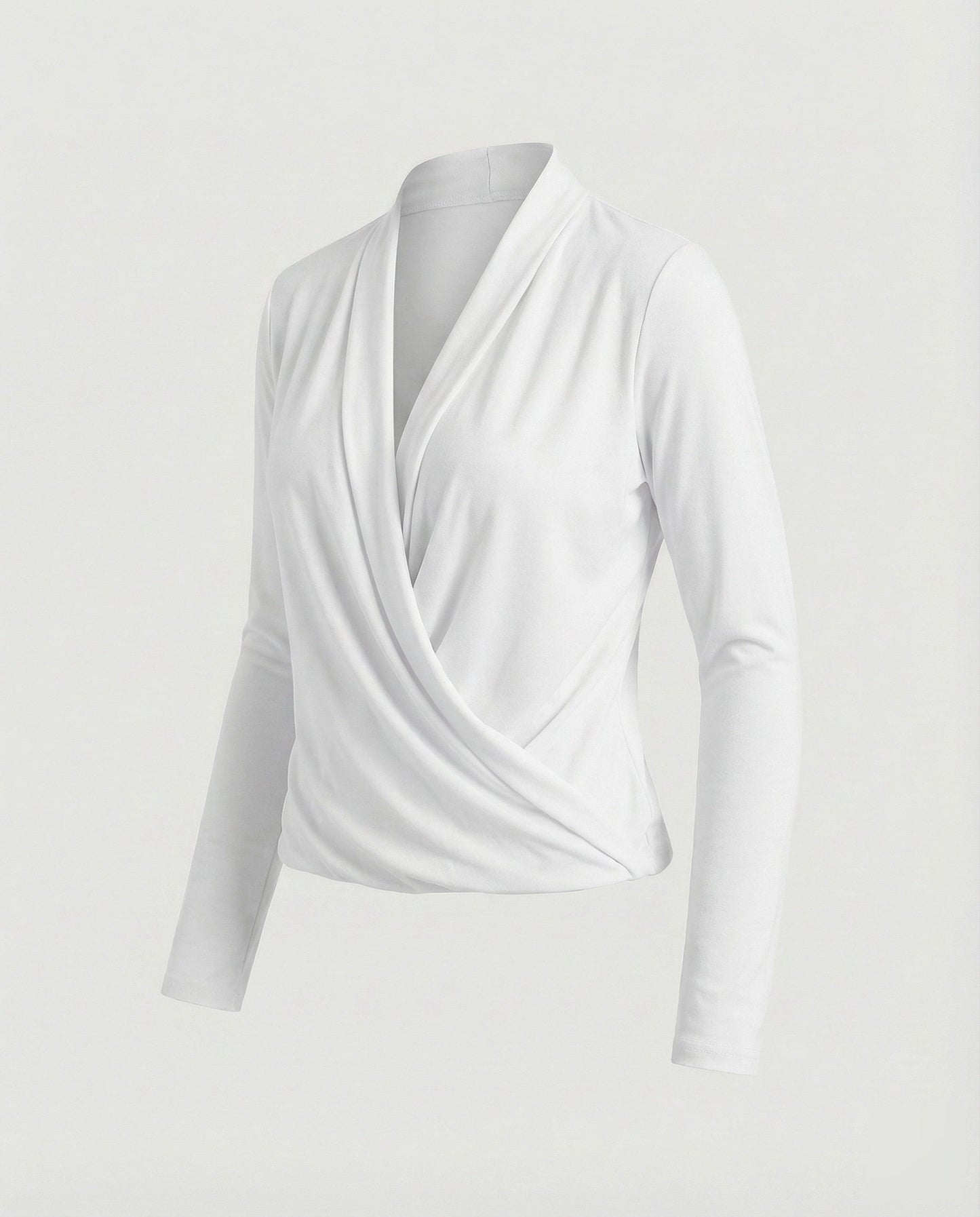 Damen Wickelbluse Wasserfalldrapierung