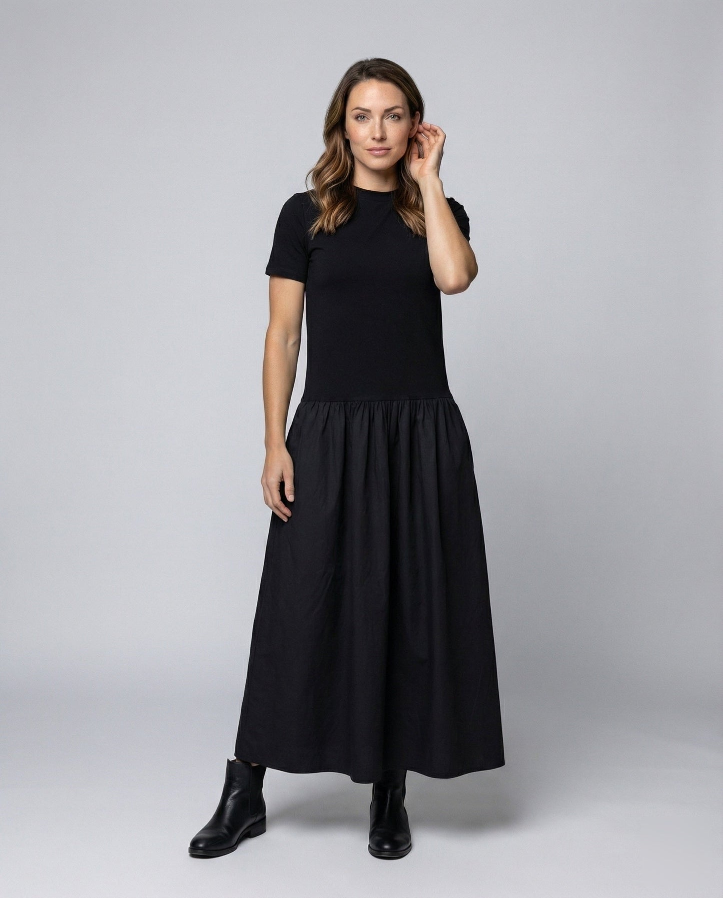 Damen Zweiteiliges T-Shirt Maxikleid - Norvielle