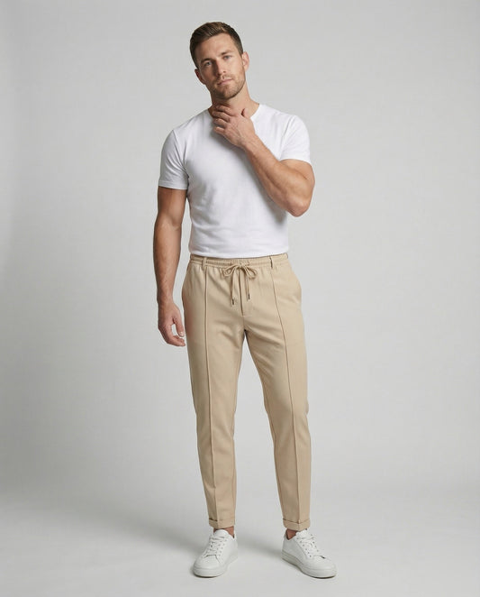 Herren Chino-Hose Gerade Geschnitten Beige - Norvielle