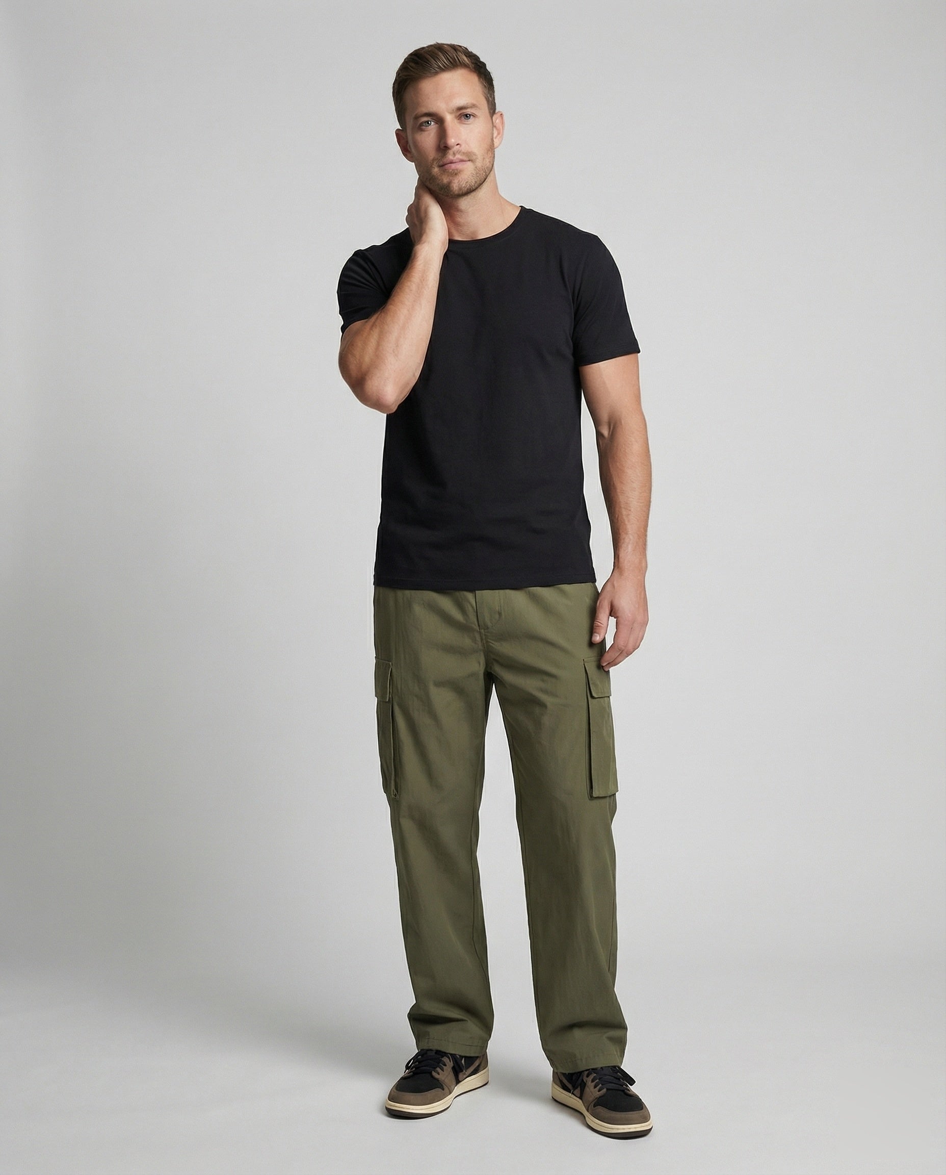 Herren Cargohose Oversize Baumwolle Beige - Norvielle