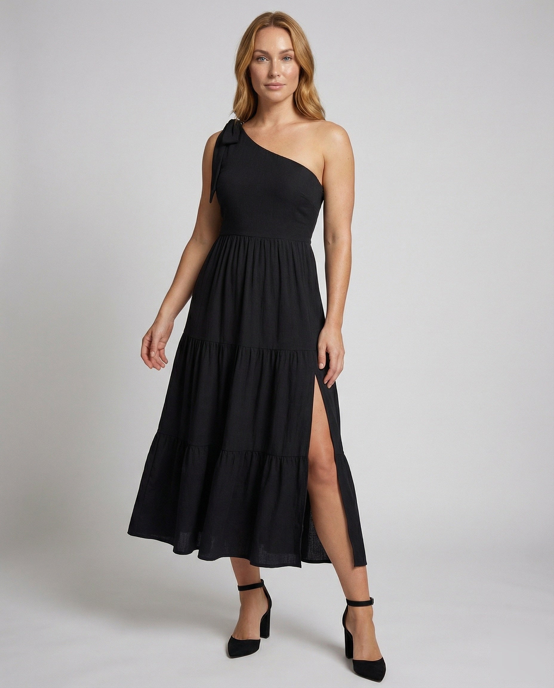 Damen Maxikleid Asymmetrisch Smokoborteil - Norvielle