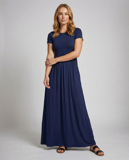 Damen Maxikleid Jersey Bequem - Norvielle