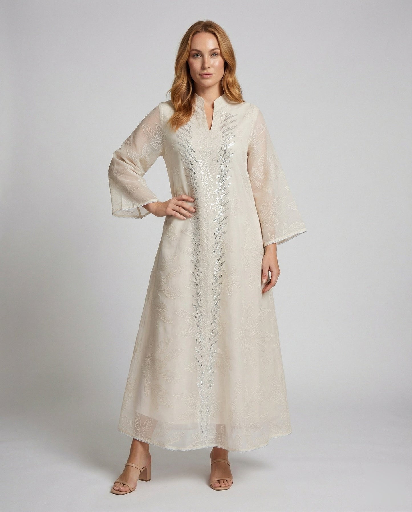 Damen Besticktes Maxikleid Kaftan-Design - Norvielle