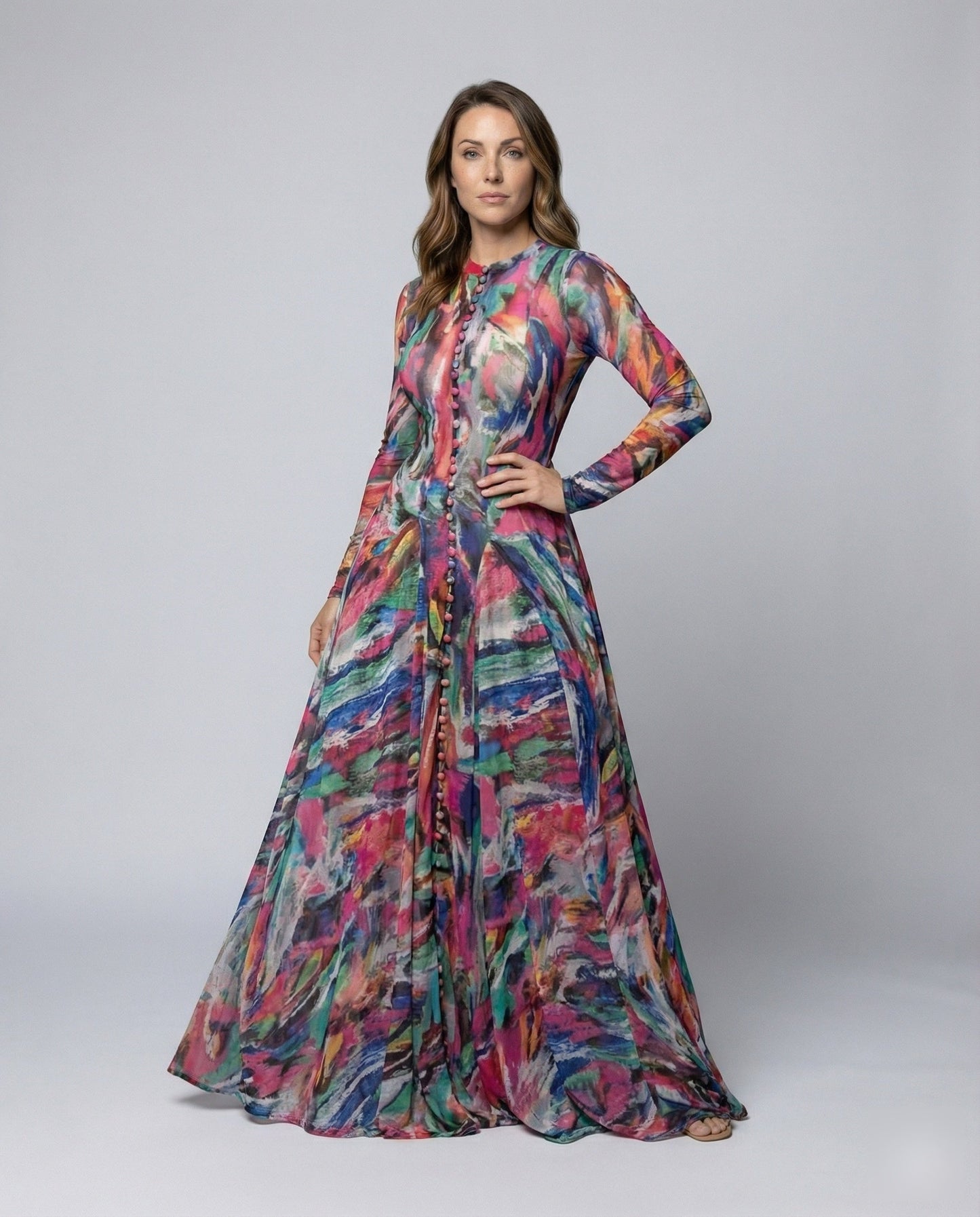 Damen Abendkleid Bodenlang Seidenähnlich Schwarz - Norvielle