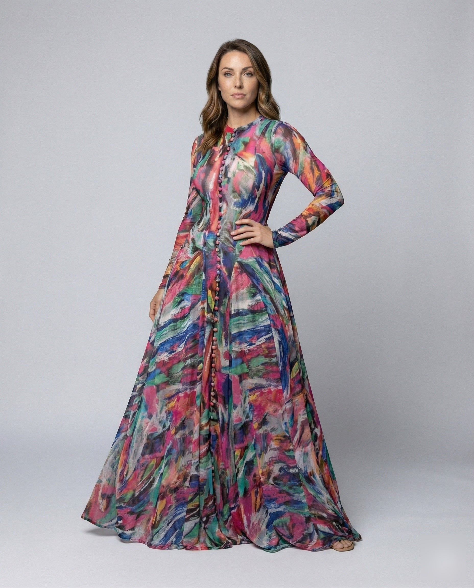 Damen Abendkleid Bodenlang Seidenähnlich Schwarz - Norvielle