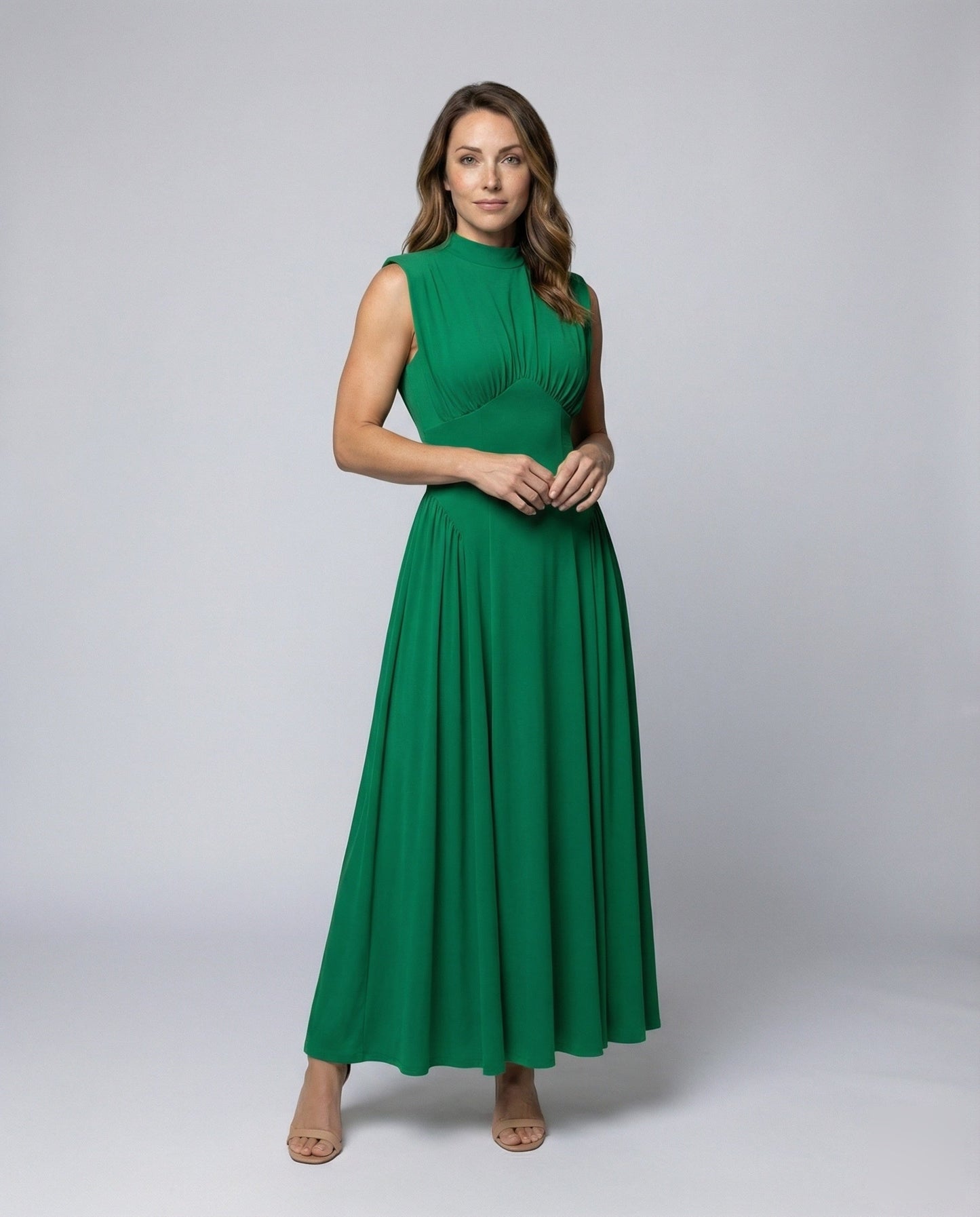 Damen Ärmelloses Gala-Kleid Bodenlang Schwarz - Norvielle