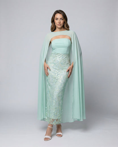 Damen Abendkleid Cape-Stil Bleistiftrock - Norvielle