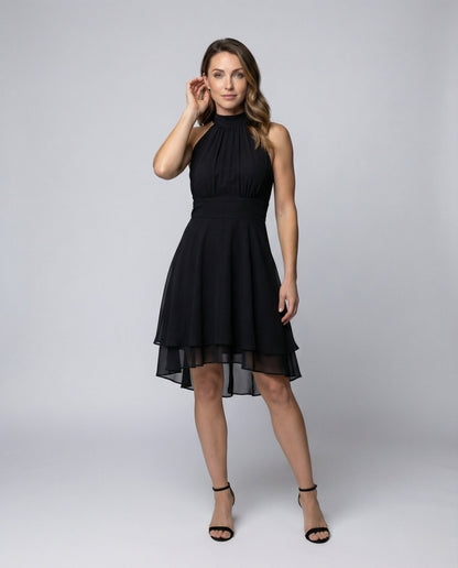 Damen Cocktailkleid Chiffon Volant Saum - Norvielle