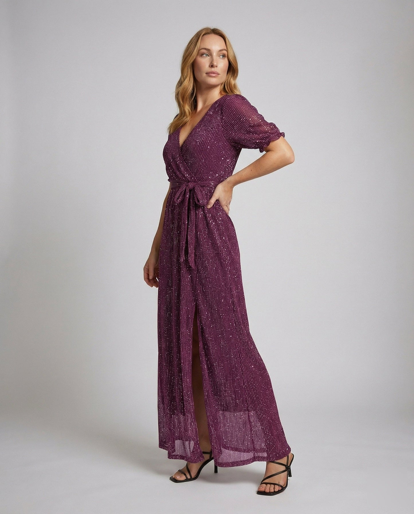 Damen Abendrobe Plissee Look - Norvielle