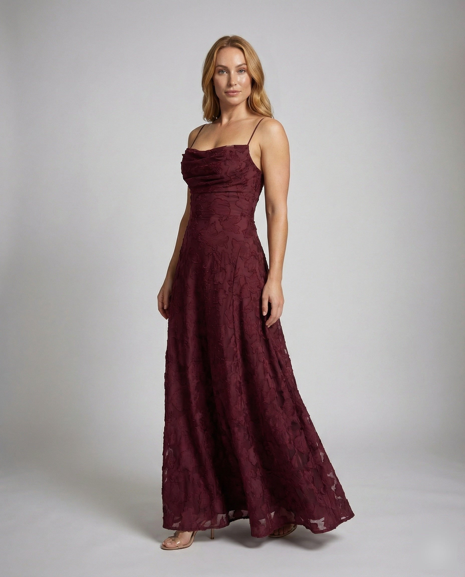 Damen Abendkleid Wasserfallausschnitt Elegantes Schwarz - Norvielle